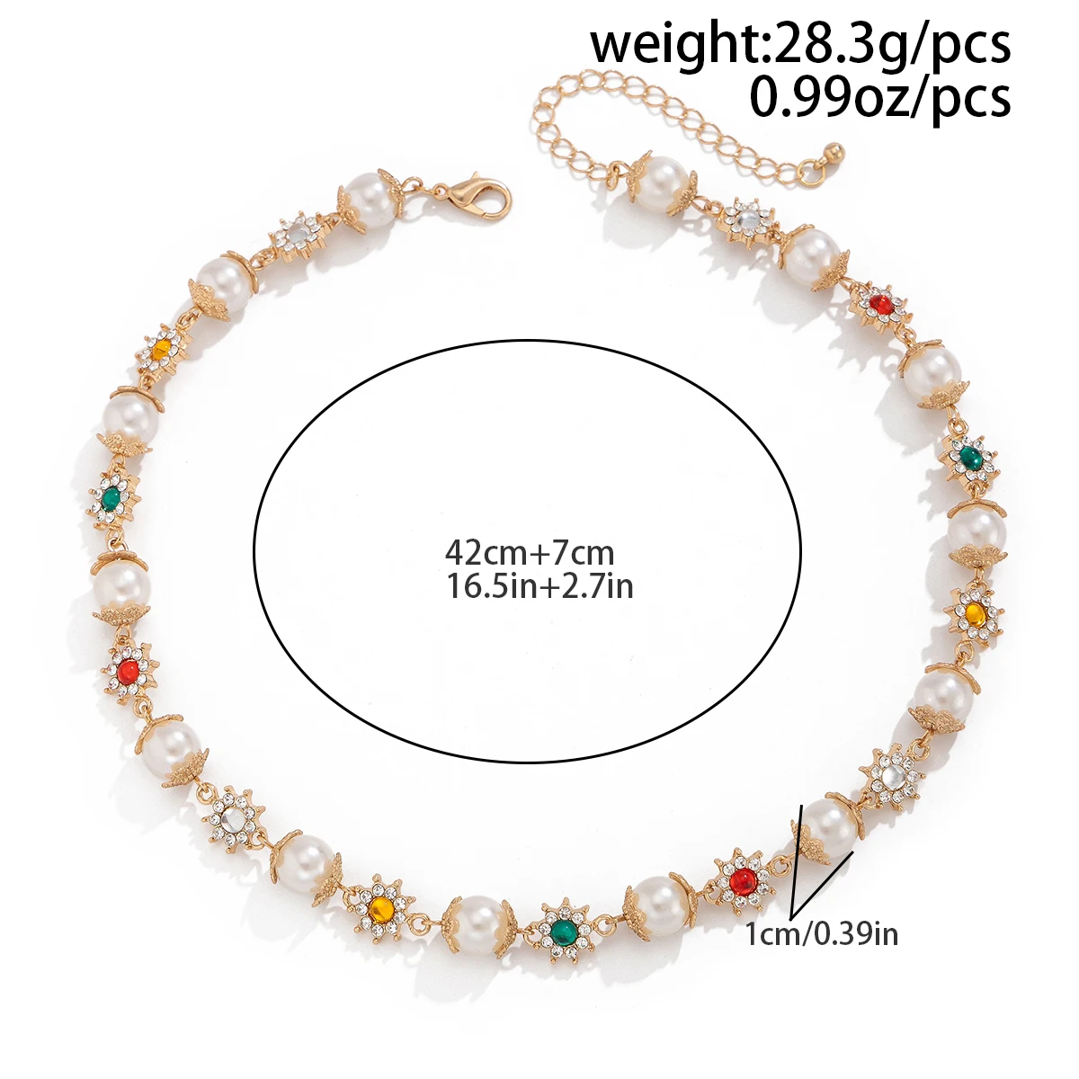 Ingemark Elegant Imitation Pearl Beads Chain Necklace for Women Collar Wed Bridal Goth Rhinestone Choker Party Jewelry Gifts New image 4