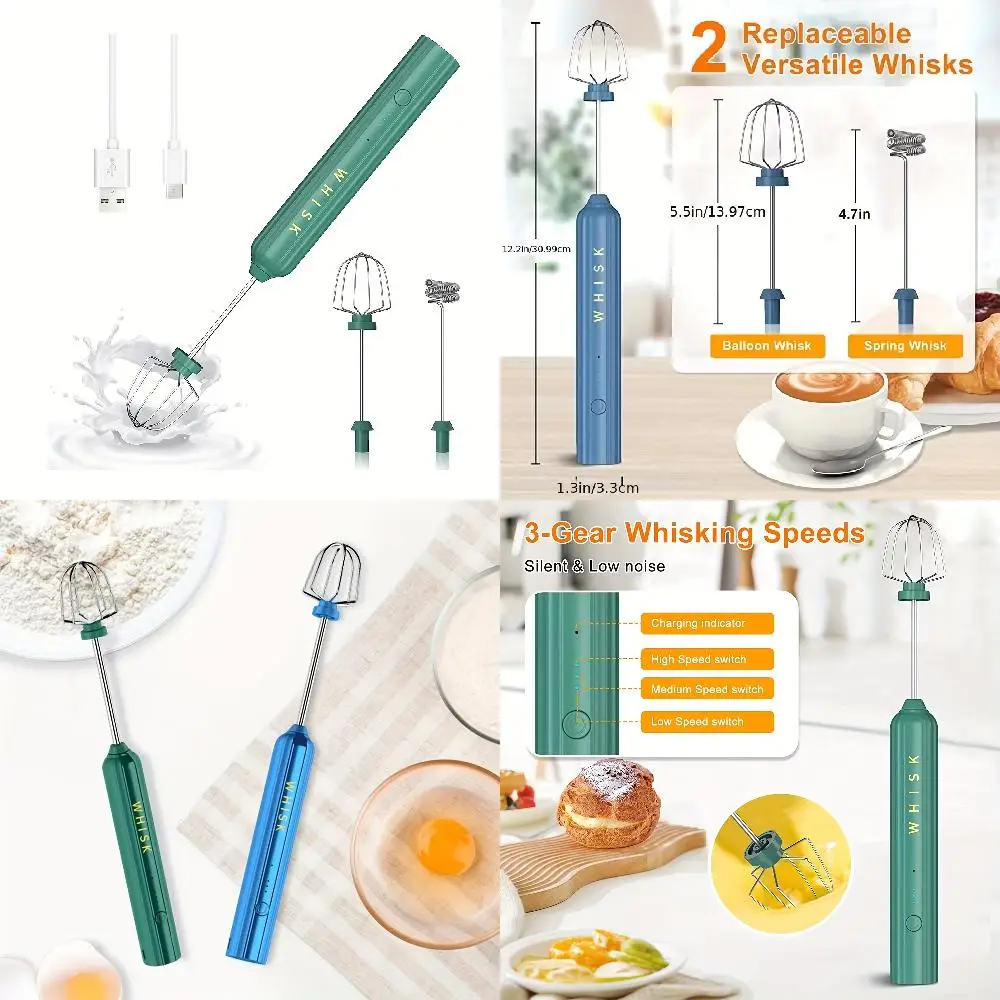 

1pc Powerful Handheld Milk Frother For Coffee - Whisk, Milk Foamer, Mini Mixer, And Coffee Blender For Frappe, Latte, Matcha -