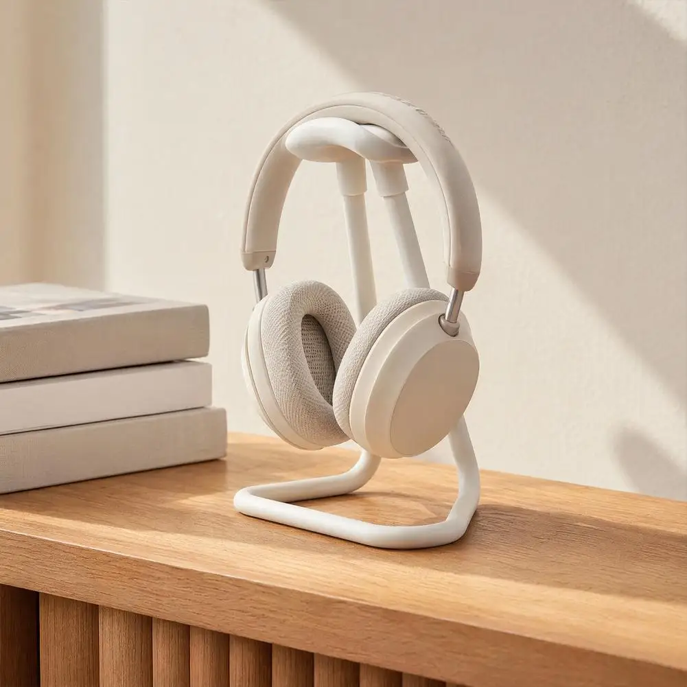 3D Printed Headphone Stand Simple Headset Holder with Triangular Stable Base Headphone Rack for Gaming Desktopsand Study Desks