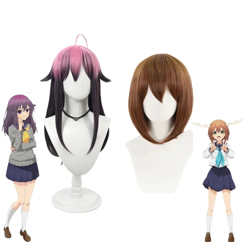 Anime mi amigo ciervo Nokotan Shikanoko Noko Tanukikōji Kinu Koshi Anko disfraz Cosplay JK uniforme peluca mujer lindo marinero Suitc; 6,