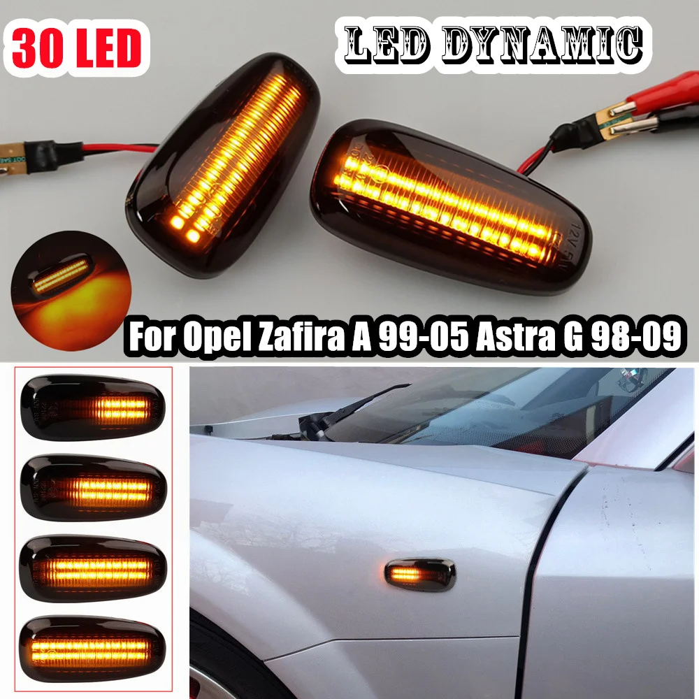 For Opel Zafira A 1999-2005 Astra G 1998-2009 LED Dynamic Side Marker Turn Signal Light Sequential Blinker