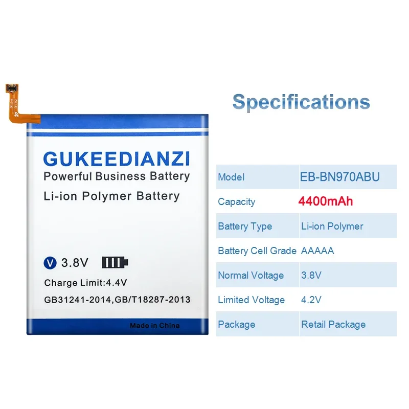 GUKEEDIANZI Battery EB-BN970ABU 4400mAh For Samsung Galaxy Note 10 5G X Replacement Batteries