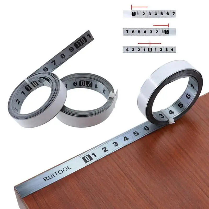 Self-Adhesive Measuring Tape Stainless Steel Workbench Ruler Adhesive Backed Tape Measure Metric Scale Rust-Proof Durable Ruler