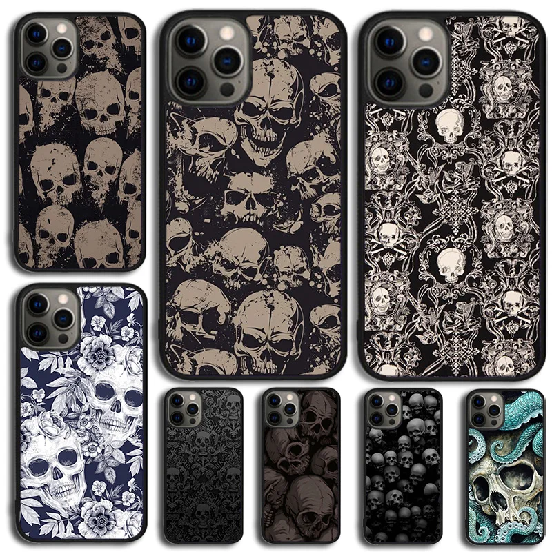 Horror Skull Gothic Phone Case For Apple iPhone 17 Air 11 Pro Max Plus SE2020 Coque For iPhone 17 Air 14 15 16 13 12 Max Cover