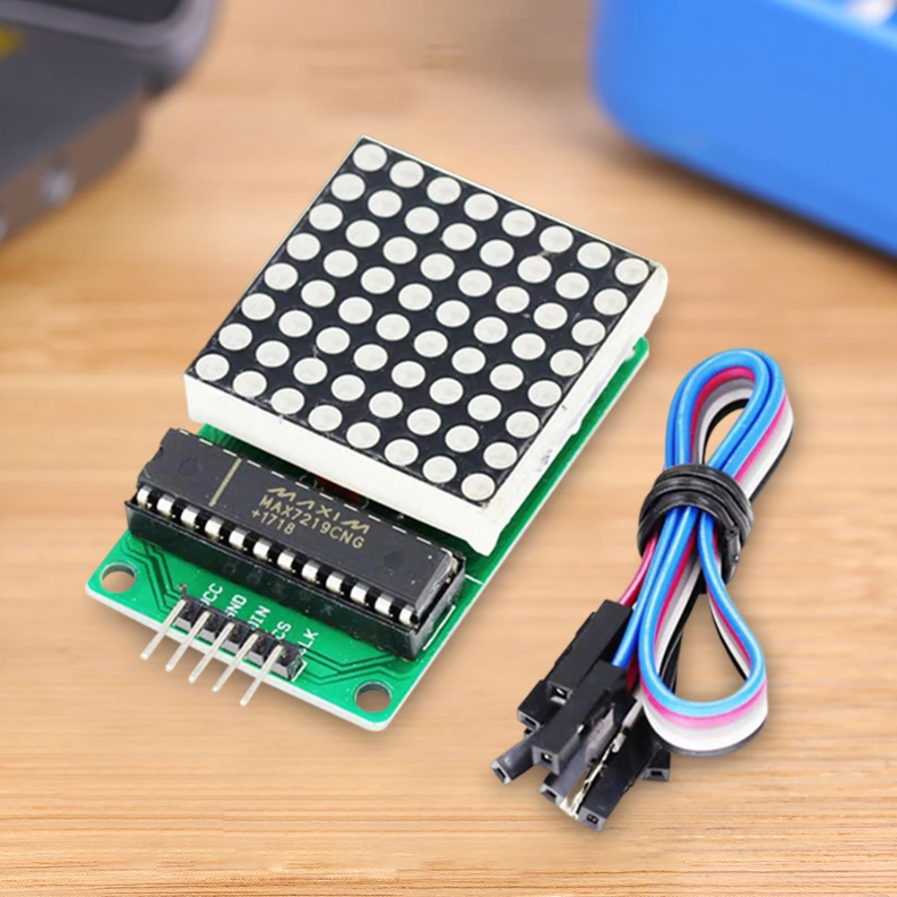 MAX7219 8x8 Dot Matrix Module MCU LED Display Control Module Microcontroller Module 5V with Input Output Interface Common Cathod