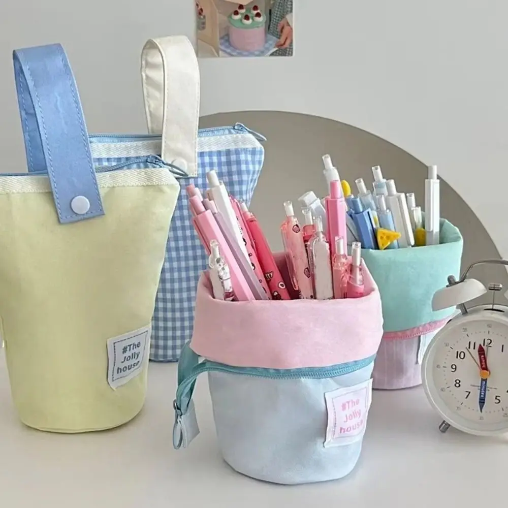 Kawaii متعددة الوظائف الدائمة قلم رصاص الحقيبة سعة كبيرة لطيف نمط المحمولة تخزين حامل مقلمة لوازم مكتبية #1