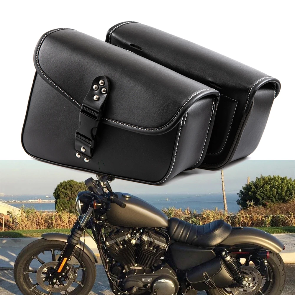 

Мотоциклетные седельные сумки из искусственной кожи, седельные сумки, боковые сумки для инструментов для хранения для Sportster 883 1200XL, универсальный мотоциклетный багаж