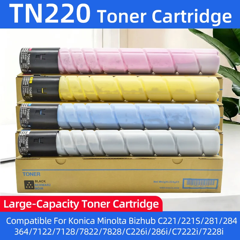 

TN220 TN321 тонер-картридж, совместимый для принтера Konica Minolta Bizhub C221S C221 C281 C7122 C7128 C224 284 364 7822 7828