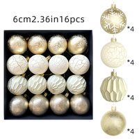 16Pcs 6cm Christmas Balls Colorful Electroplated Plastic Painted Christmas Tree Decorations For Home Party 2025 New Year Navidad