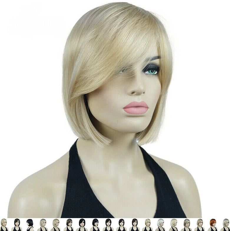 

Women Hair Short Straight Ash Blonde Hair Cosplay Wig