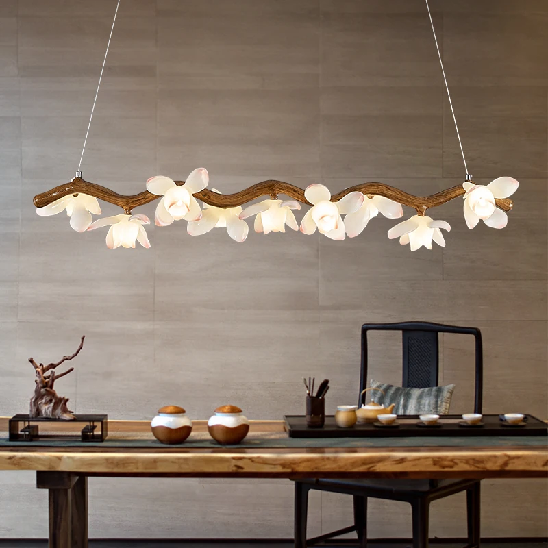 النمط الصيني فرع الثريا الرجعية غرفة الشاي وابي سابي نمط مطعم أغنية نمط الجمالية زهرة اللوتس تركيبات الإضاءة