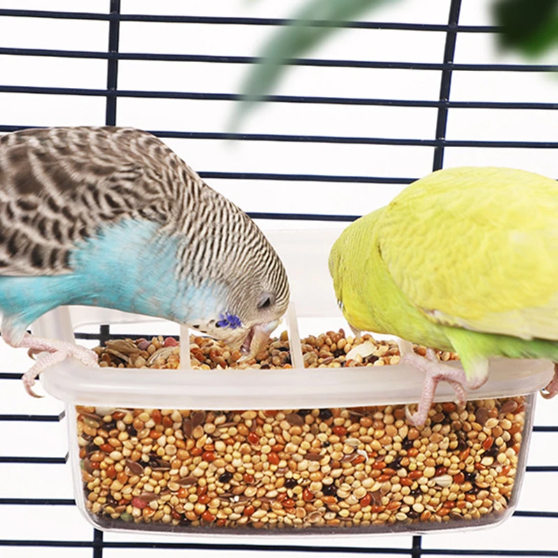 Parrot Feeder Drinker Bird Supplies Bird Cage Parrot Birds Water Hanging Bowl Feeder Box Pet Cage Plastic Food Container