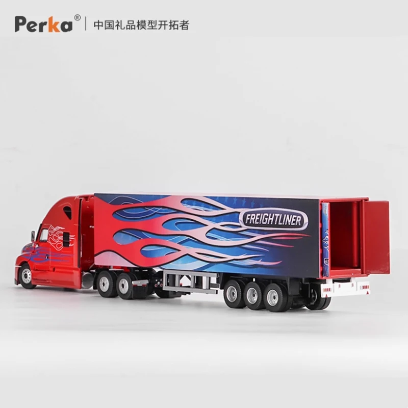 Perka 1:64 スケールアメリカンヘビートラックトレーラーフレートライナーコンテナトラック合金シミュレーションカーモデルコレクション装​​飾