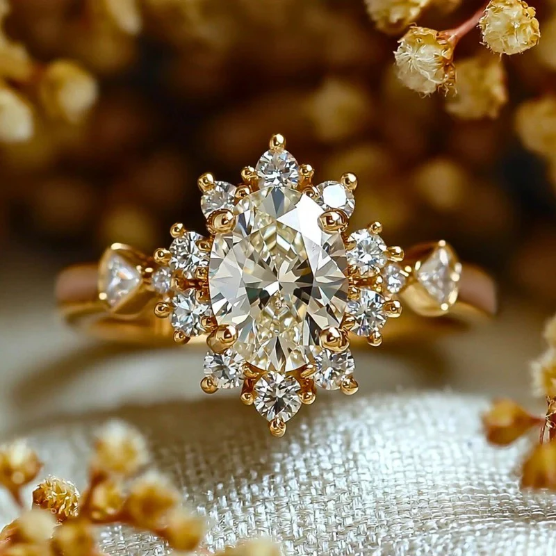 Huitan Eleganter Damenring für Hochzeit, Verlobung, luxuriös, mit hellblauem CZ-Stein, Party-Accessoires, zarter Damenschmuck, Geschenk – Detail 37