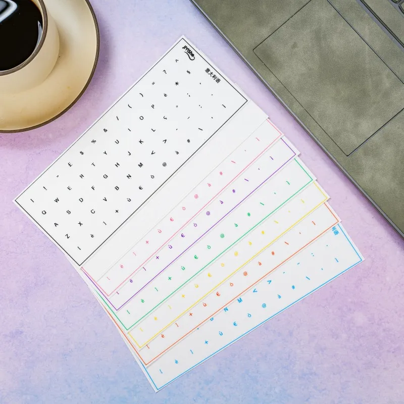 Italian Keyboard Transfer Stickers Waterproof Pvc with Accent Characters for Laptop Desktop Pc Key Replacement Decal