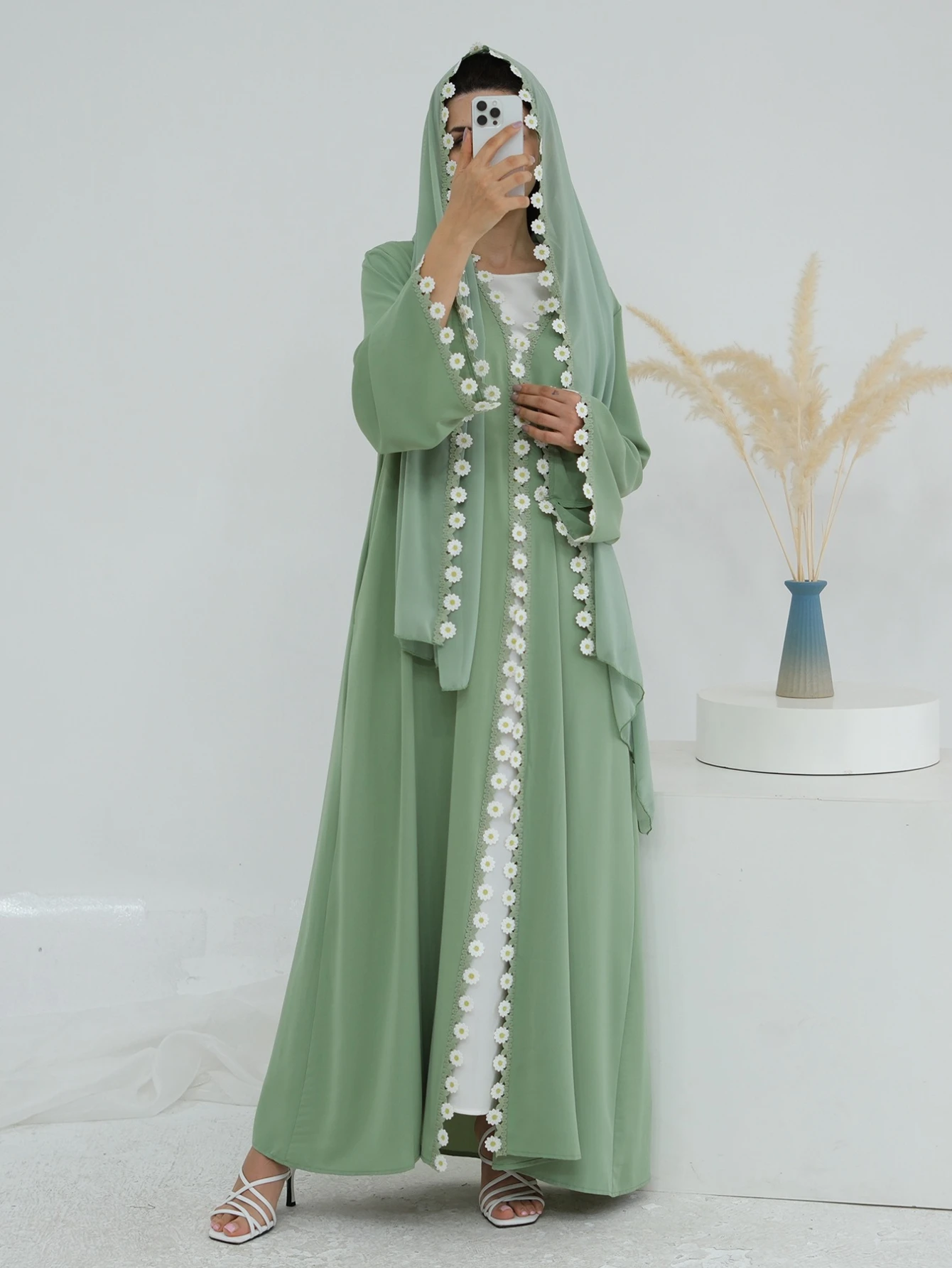 

Eid Women Abaya Scarf Cardigan Dress Muslim Morocco Kaftan Jalabiya Ramadan Dubai Vestidos Largos Party Dresses Arab Long Robe