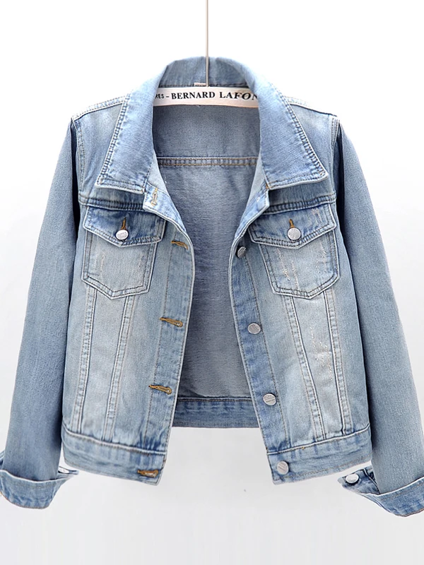 

Slim Fit Versatile Denim Jaet Women Spring Autumn 2026 New Korean Loose ort Retro Jaet Top for Petite Ladies