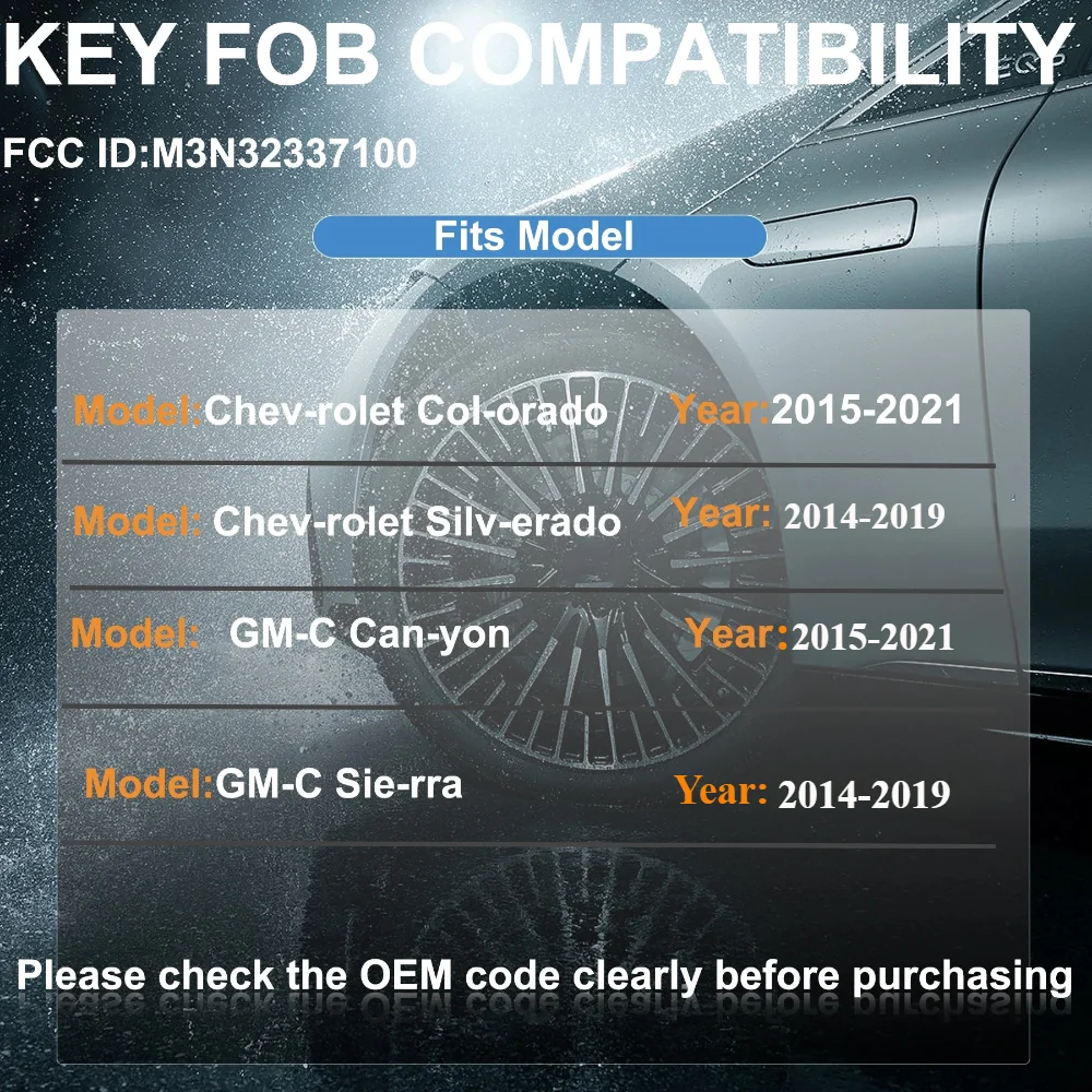 M3N32337100 OBD キープログラマーツールキーレスリモート互換性 315 MHz シボレーコロラド/シルベラド GMC キャニオン/シエラ