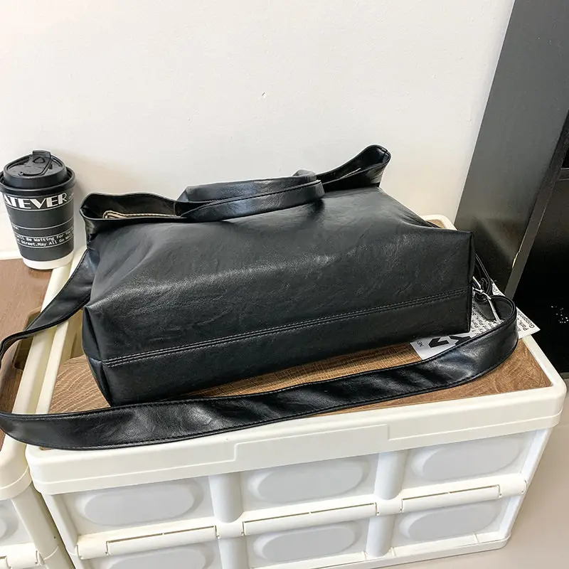Designer Style Men's Commuting File Bag Hand-Held Briefcase Multifunctional Large Capacity Versatile Tote Bag Crossbody Bag