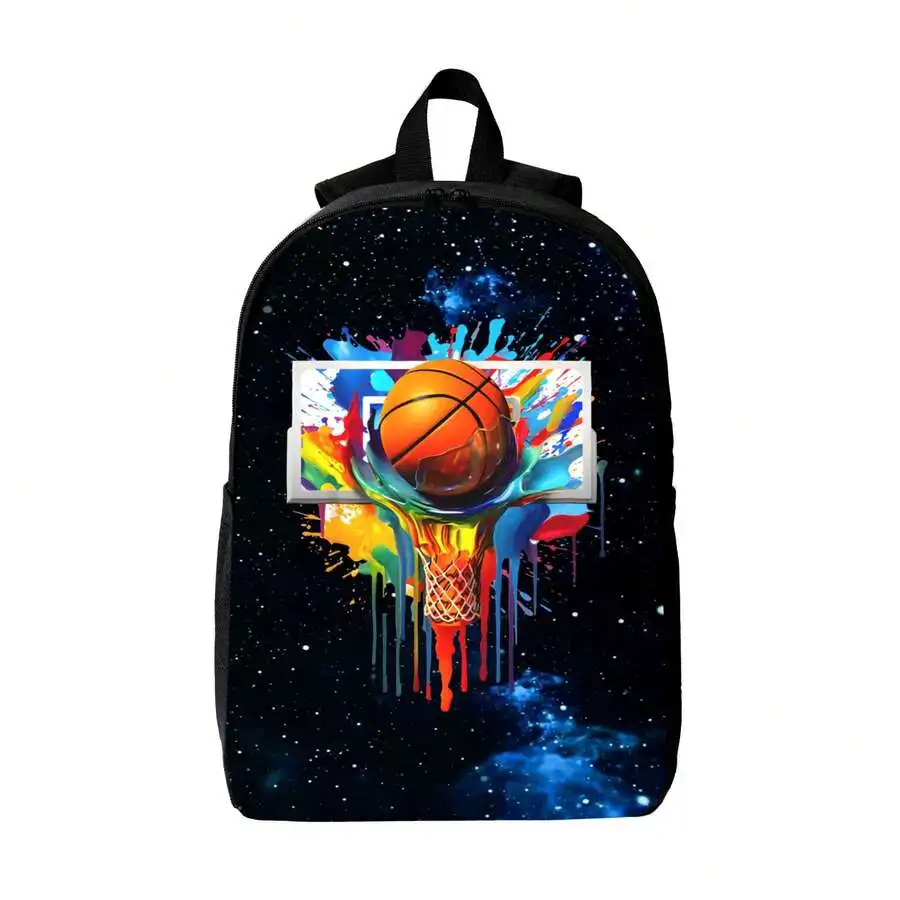 

Colorful Basketball Galaxy Print Backpack For Men Women Casual Travel School Computer Daypack