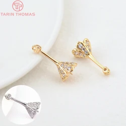 (150) 4 pçs 8x18mm 24k cor do ouro latão flor grânulo encantos conector de alta qualidade diy jóias descobertas acessórios