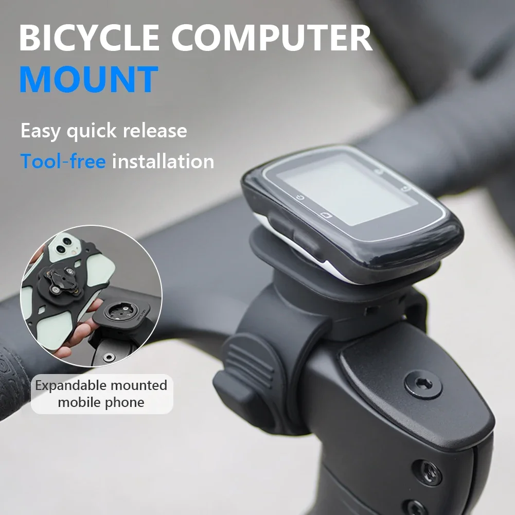 2-in-1 Cycling Handlebar Computer Mount Durable Silicone Bike GPS Stand Compatible With Garmin Bryton Shock Absorbing Holder