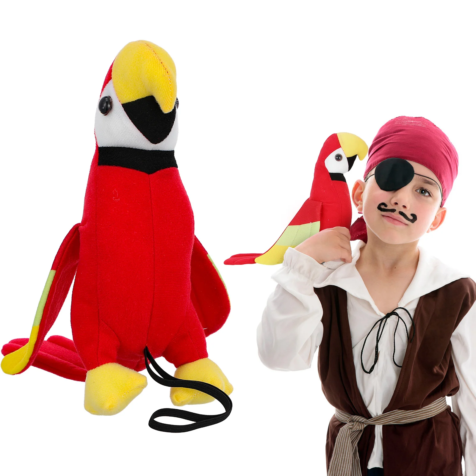 1 set accessorio per costume da pappagallo con spalla pirata simulazione ornamento di pappagallo per bambini vestire cosplay accessorio per costume da pirata per bambini