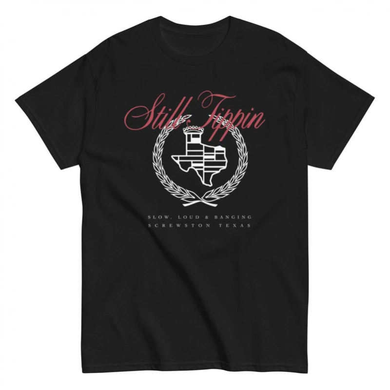 Still Tippin's Slowly Rising and Hip-Hop Houston Screw Town T-Shirt Unisex Classic Style Pure Cotton, All-Season Streetwear