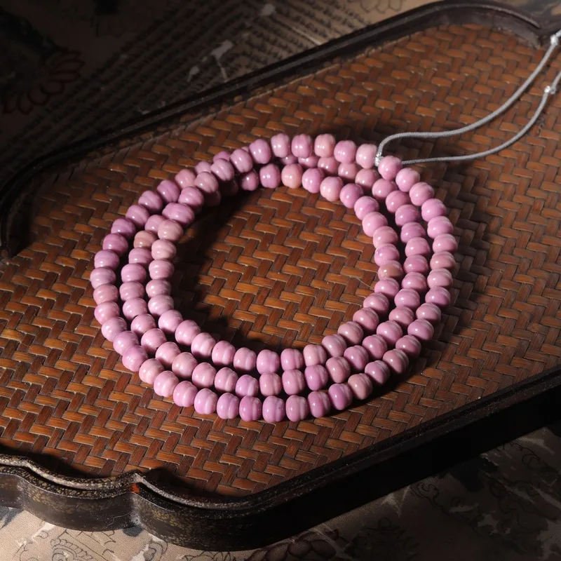 7Mm Pink Ridge Bodhi Long Strand Exquisitely Crafted Natural Bracelet