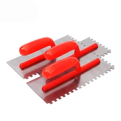 8x8mm / 6x6mm Stainless Steel Plaster Finishing Trowel with Square Notch Anti-slip Plastic Handle Tile Scraper Building Tool