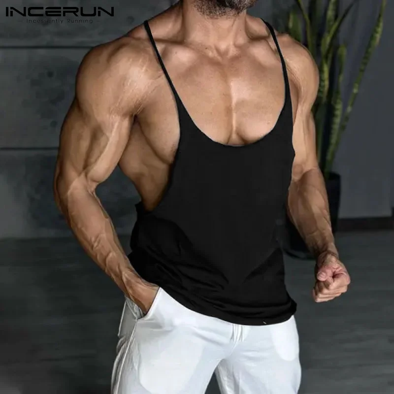 Sommer Herren Tanktops Einfarbig O-Ausschnitt Ärmellos Männer Westen Streetwear Übergroße Sexy Mode Herrenbekleidung 2026 S-5XL INCERUN