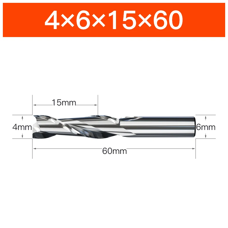 HUHAO 4 6 8 20 mm HRC65 Fräser HSS M2 Schaftfräser Hartmetall 2 Nuten Spiralfräser CNC-Werkzeuge für Aluminium und Edelstahl
