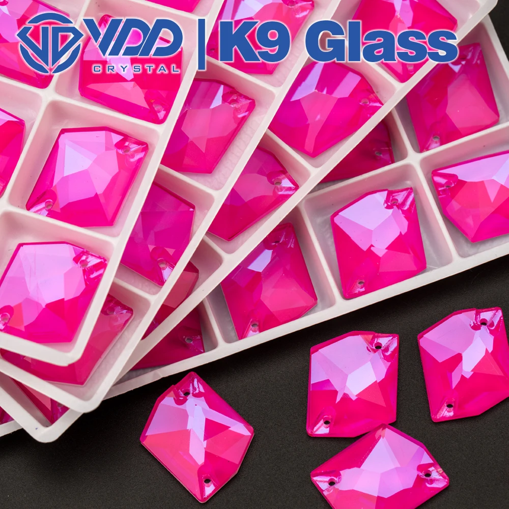 VDD Top Qualität AAAAA K9 Neon Rose Glas Nähen Auf Strass Nähen Klar Kristall Flatback Steine Für Kleidung Kleidungsstück Dekorationen