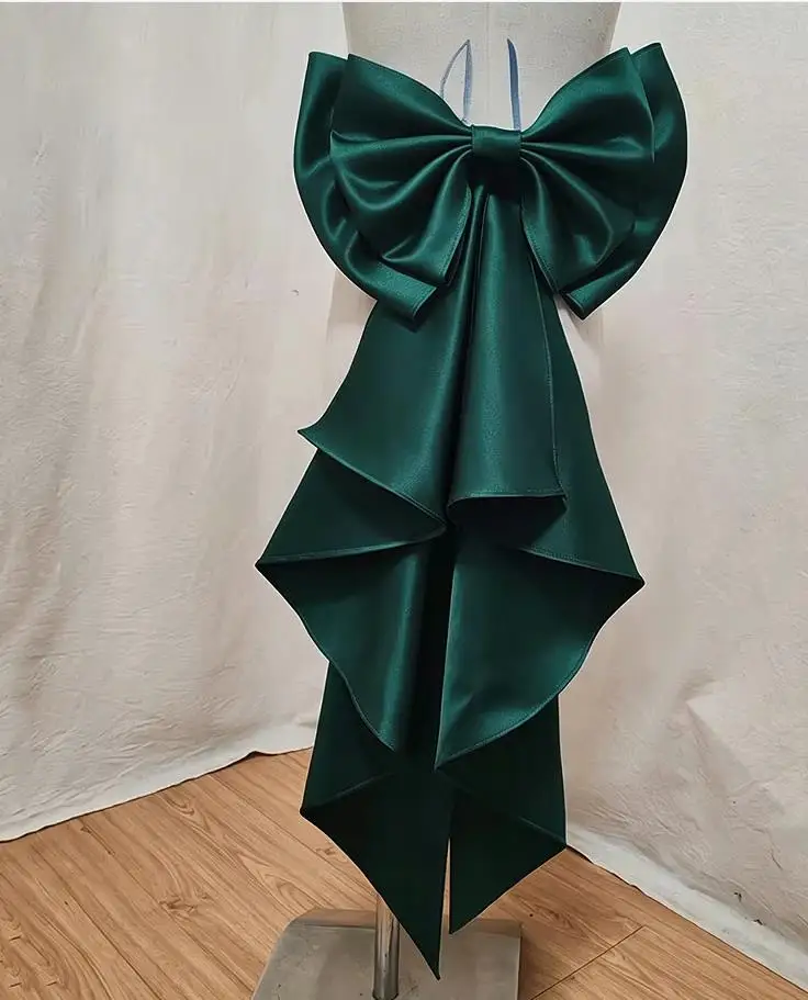 Dark Green Stain Seperate Gold Bow Wedding Knots Removeable With Pin Accessories Belt Bride Bowknot Lolita Custom