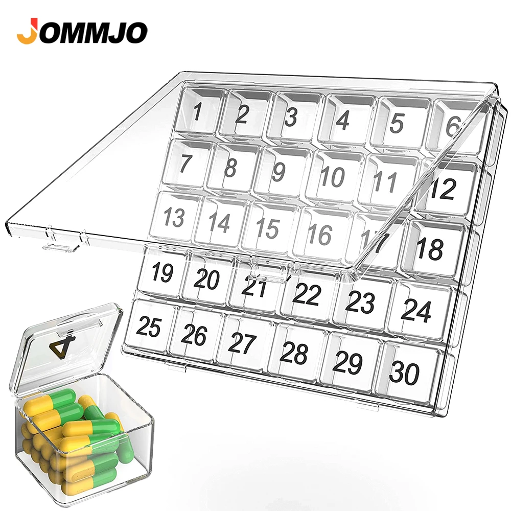 

1Pcs Large Monthly Pill Organizer, 30 Day Pill Box 1 Time a Day,Travel Friendly Medicine Organizer for Vitamins,Supplements