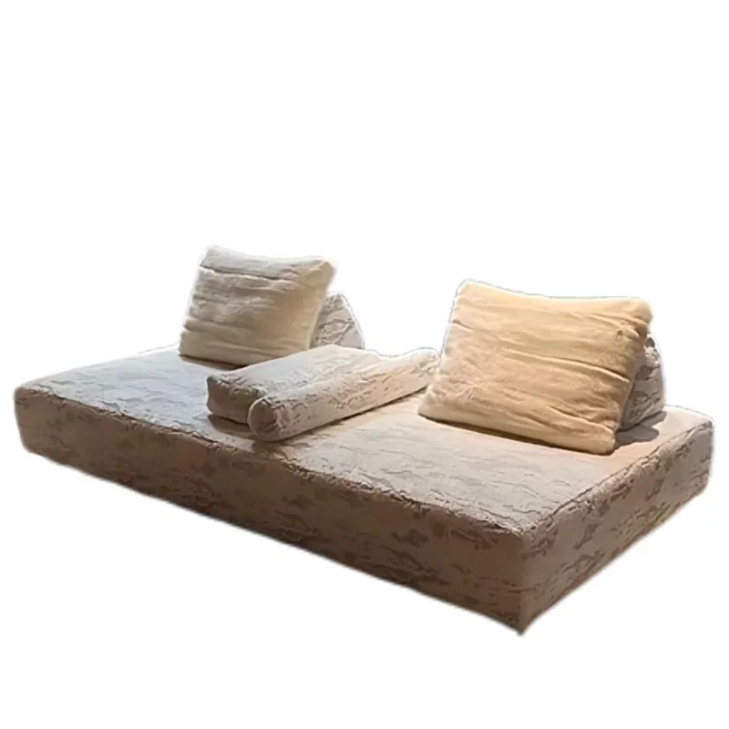 Italian simple polar bear glacier fabric module sofa small apartment villa living room straight row removable and washable