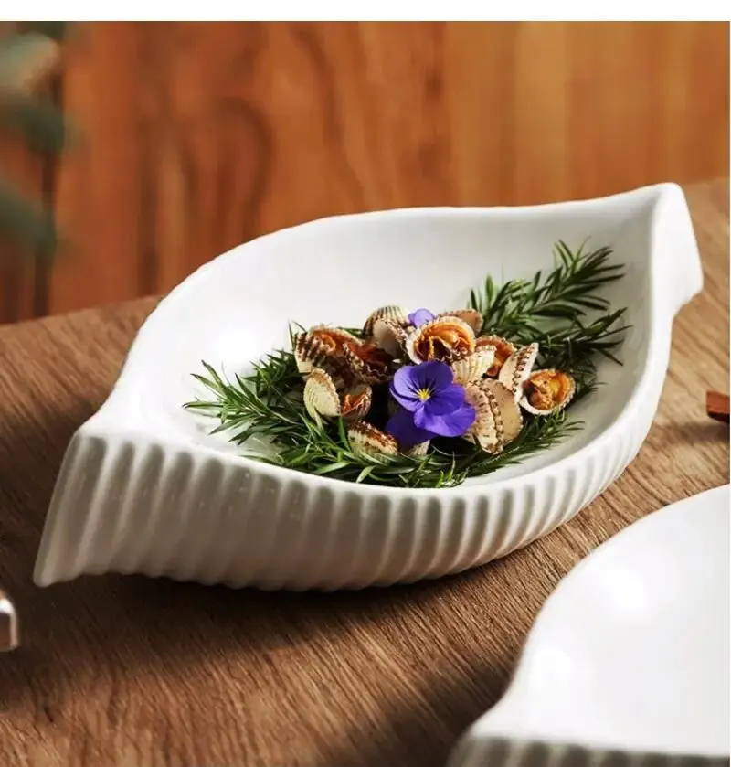 

Shaped Double Layered Ceramic Dishes, Hotel Molecular Cuisine, Sashimi Dinner Kitchen Supplies, Tableware