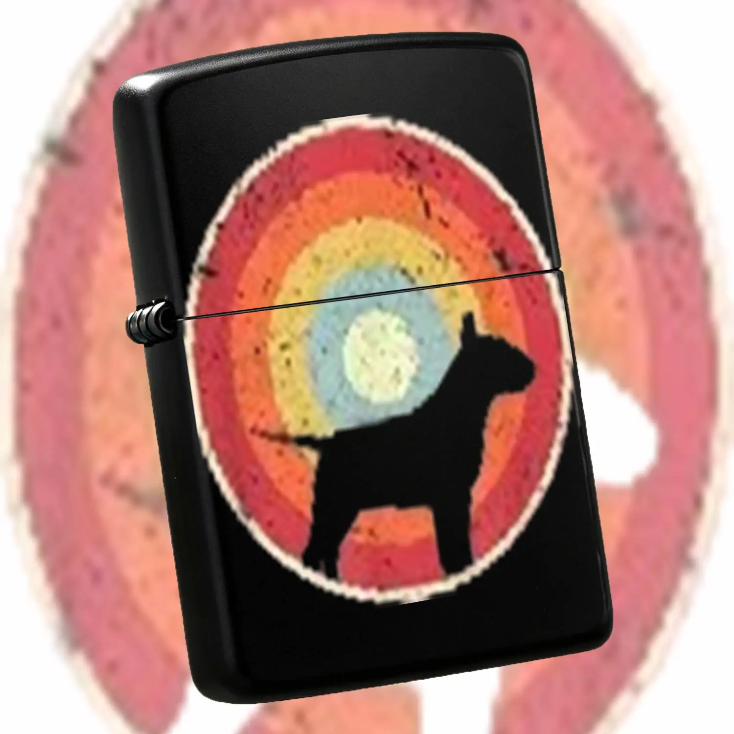 Vintage Distressed Rainbow Puppy Lighter, Aesthetic Portable Decor Accessory, Multi-Scenario Usable For Outdoor, Home, Daily Use, Unique Chic Practical Gift For Friends Family, Trendy Delicate Portable Daily Carry Item A Humorous And Intere