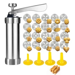 Christmas Spritz Cookie Press Gun and Icing Set Aluminum Cookie Maker Press Kit Manual Churros Maker Machine Biscuit Tools