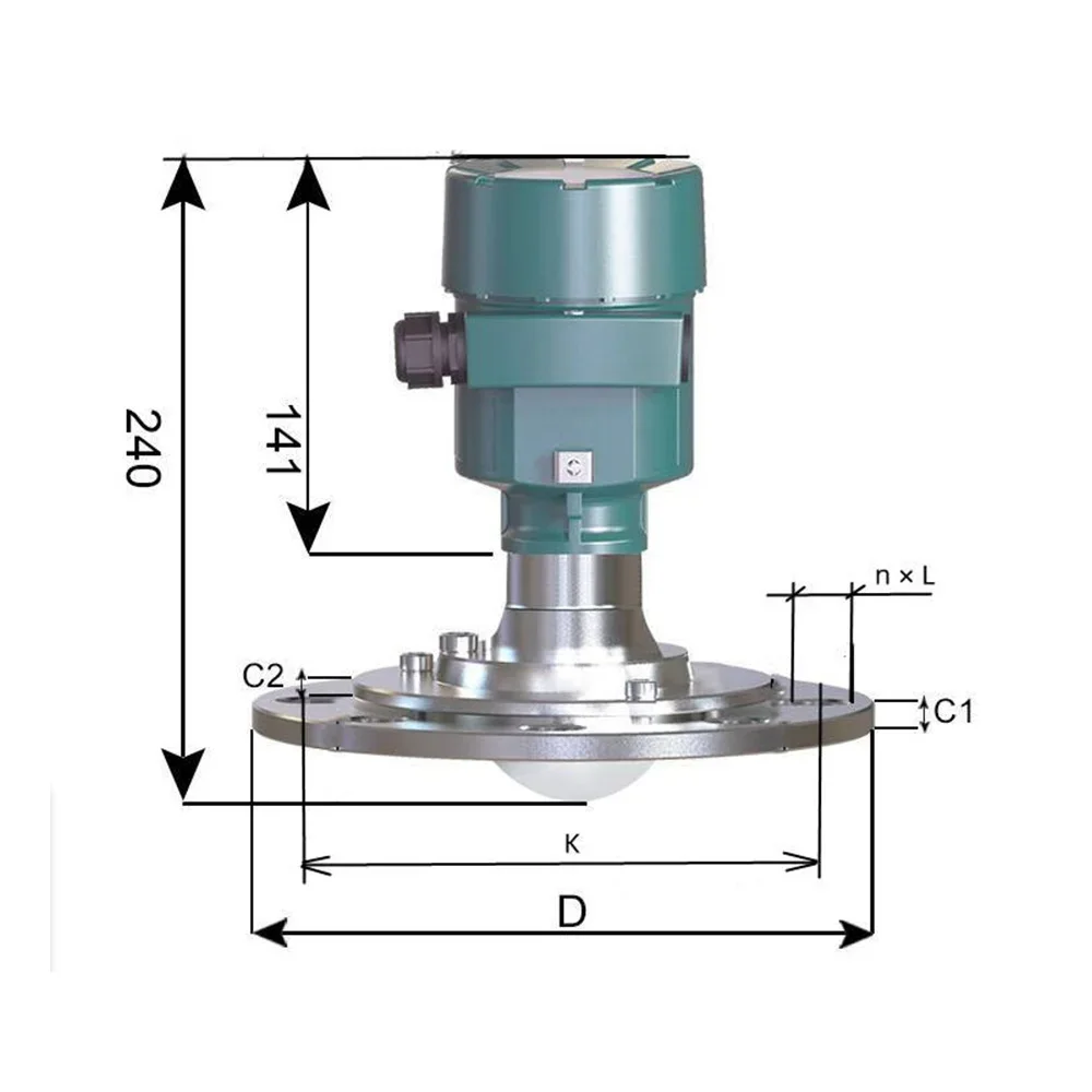 79g 80g Radar Level Transmitter 80G high temperature resistant high frequency level radar sensor