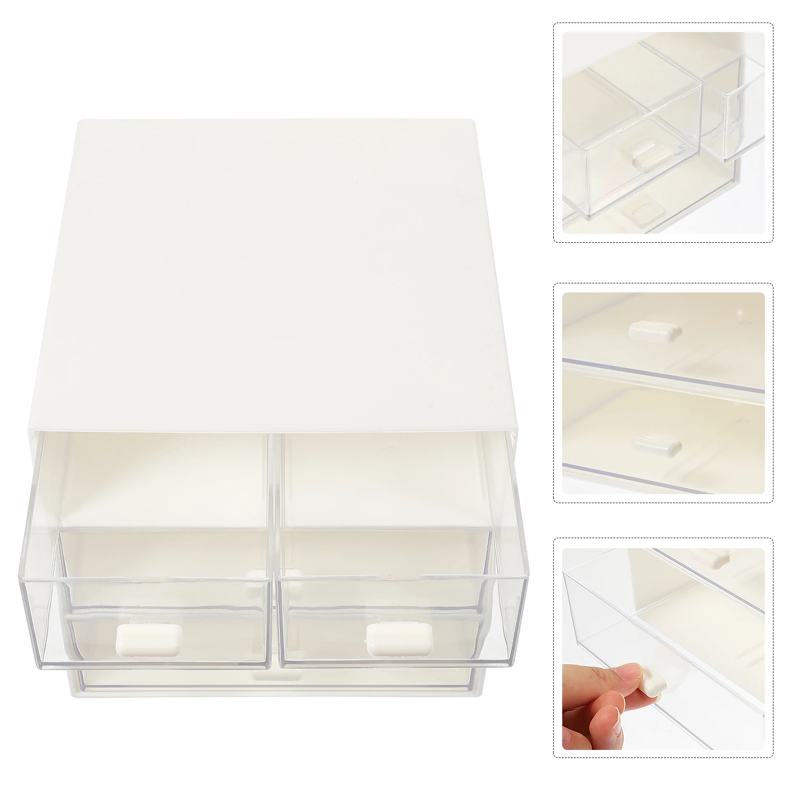 

Drawer Type Tabletop Storage Box Transparent Organizer For Lipstick Nail Polish Jewelry Desktop Drawer Box
