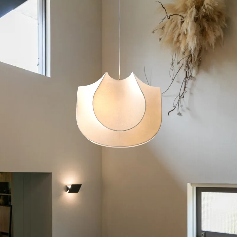 

Nordic Silk Pendant Lights Japanese Cream Style Restaurant Chandelier Retro Living Room Homestay Bedroom Simple Interior Light