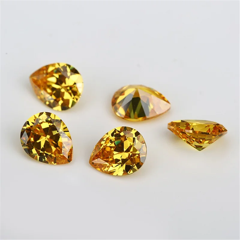 Pear Cut 5A CZ Stone 2x3~13x18mm Synthetic Gems Zircon Color Cubic Zirconia For Jewelry