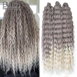 Ariel-Onda de Água Torção Crochet Cabelo, Natural Afro Cachos, Sintético Ombre, Loira, Onda Profunda Trança, Extensão do Cabelo, 22