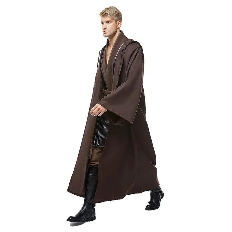 ♥ 2025 New Halloween Jedi Anakin Skywalker Cosplay Costume Brown Leather Uniform Cloak For Men Male Adult Fantasia Carniv ★☆ly99