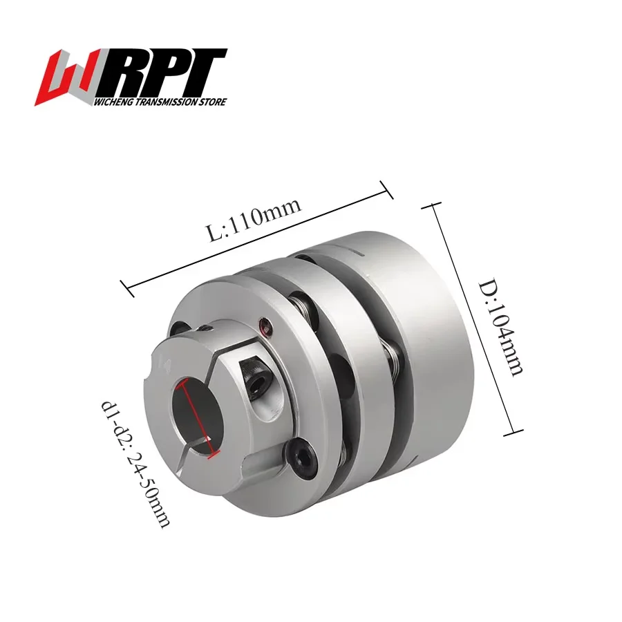 CLTP Aluminum Alloy Diaphragm Coupling Step Diaphragm Coupling Servo Motor Flange Coupling CLTP-104X110