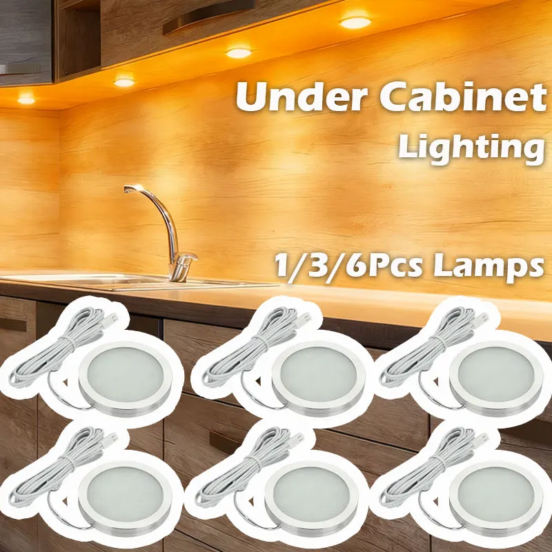 1/3/6Pcs 5V USB Touch Dimmable LED Cabinet Light, Hand Sensor Backlight for Kitchen Shelf Showcase Bedroom Closet
