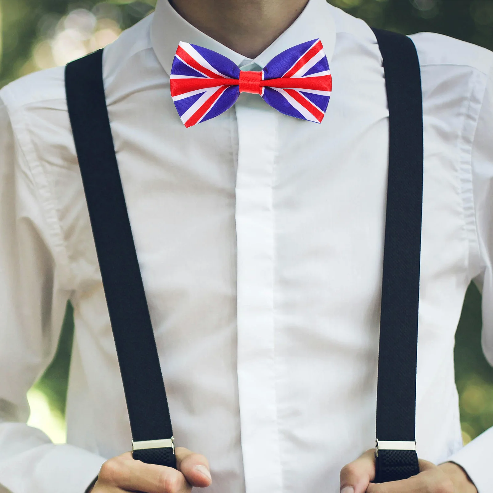 الرجال المملكة المتحدة العلم ربطة مطبوعة الوطنية الكلاسيكية الأعمال حفل زفاف الجدة ربطة القوس فيونكة الرجال المملكة المتحدة العلم ربطة العنق الوطنية Bowknot #5