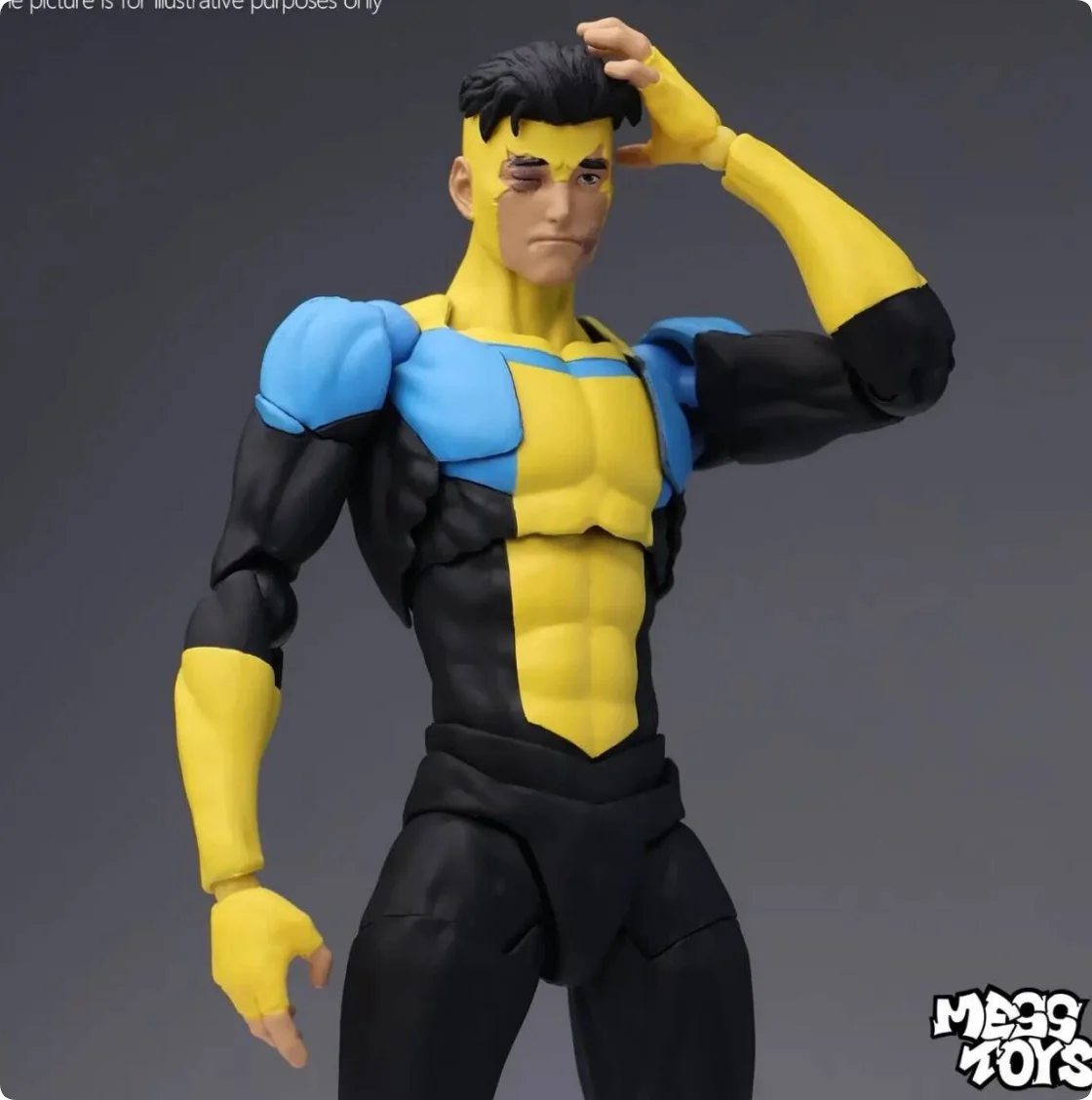 Mess Toys Invincible Action Figure Mark Grayson Classic First Suit Blue-Black New Suit Toys Collectibles For Hobby Halloween