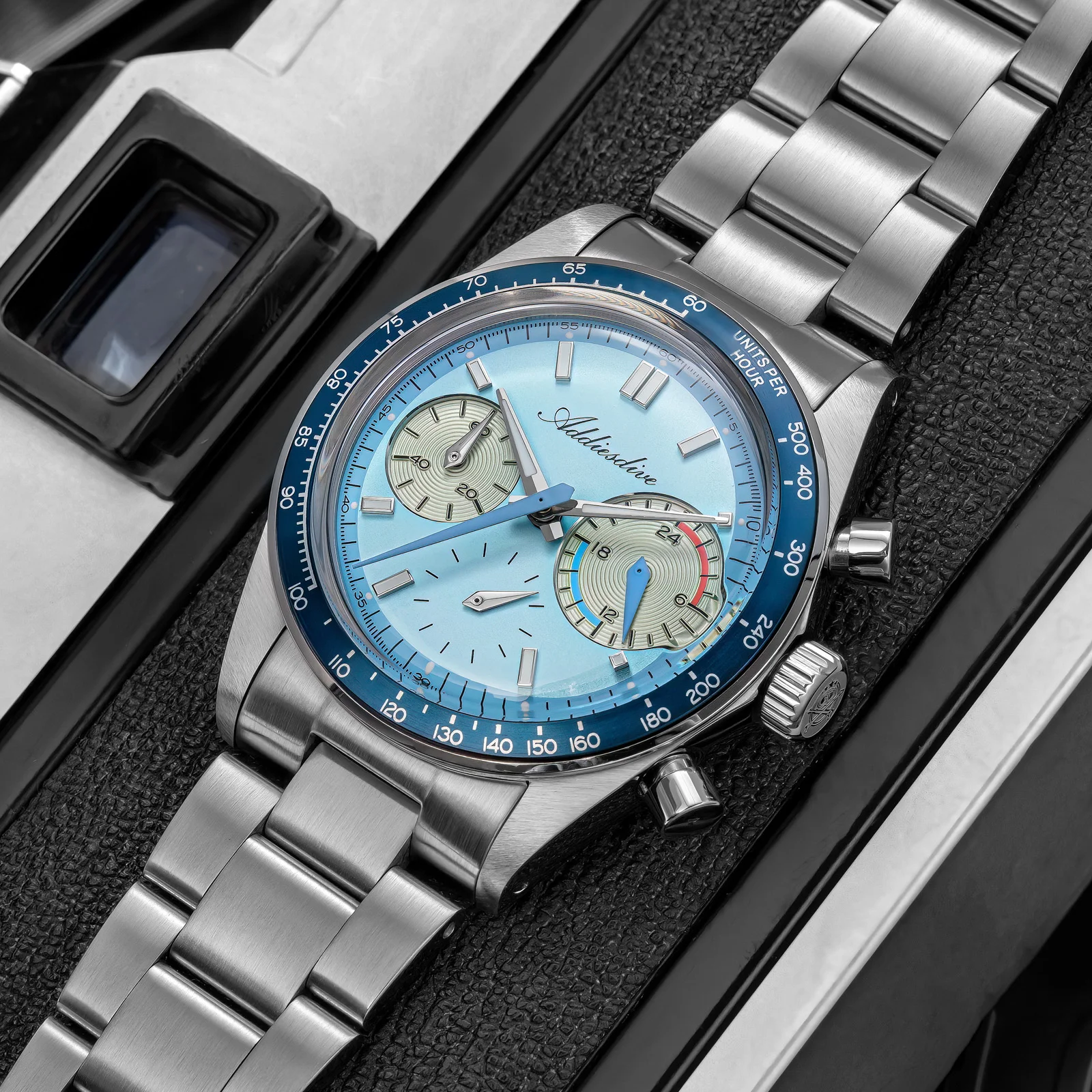 ADDIESDIVE VK63 Chronograph New Men Watches Luxury Quartz Wristwatch Super Luminous BGW9 Domed Glass 100m Waterproof Dive Watch